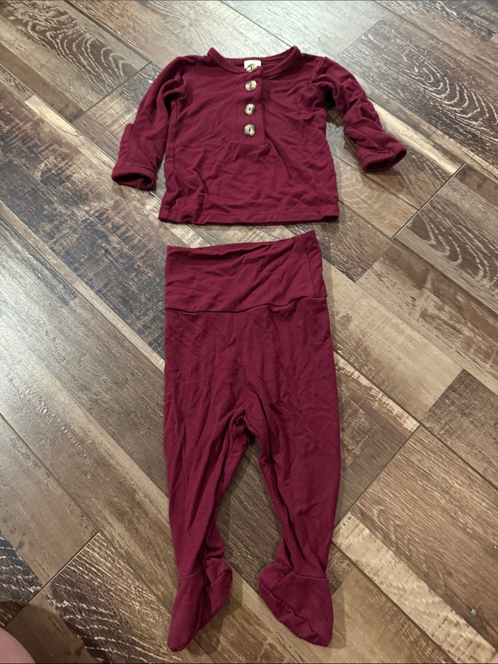 Lou Lou & Company Maroon Kids Two-Piece Pajama Set
